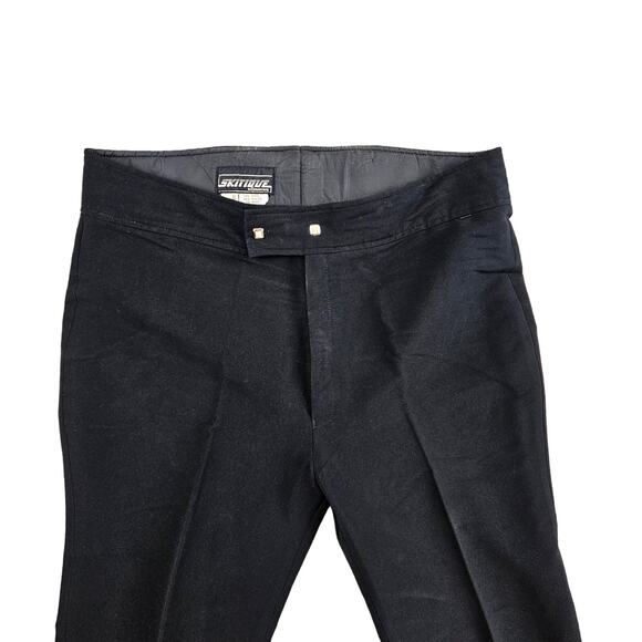 VINTAGE Skitique Ski Pants Snow Sports Wool Blend Black Mens Size 38L Japan - Picture 4 of 11